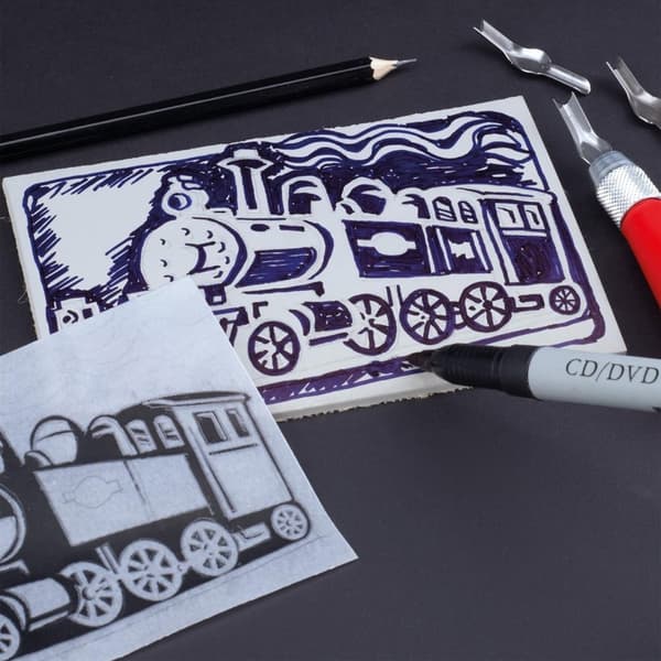Linocut mejsel 1 stk. Essdee til linoleumsrelieftryk stålblad nr. 7
