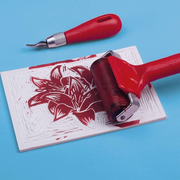 Grafisk maling linocut blæk Essdee Premium BLÅ 100ml til linoleum