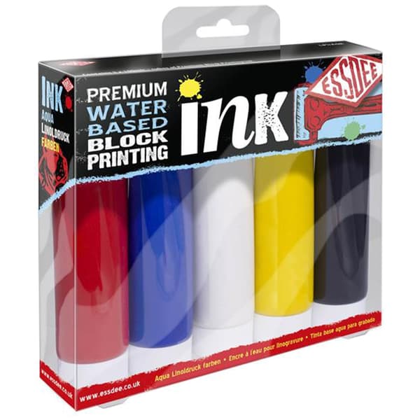 Sæt med 5 grafiske malinger Essdee Premium linocut blæk 5x100ml