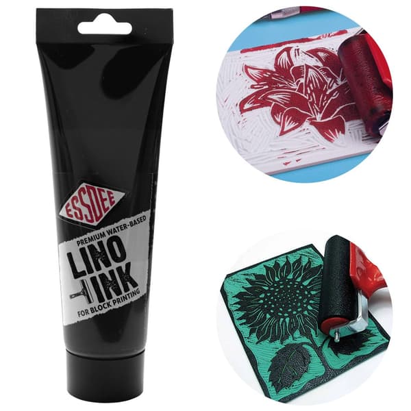 Grafisk maling linocut blæk Essdee Premium BLACK 250ml til linoleum