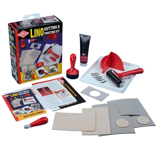 Stort linosnitt set 23 delar komplett Essdee Kit födelsedagspresent