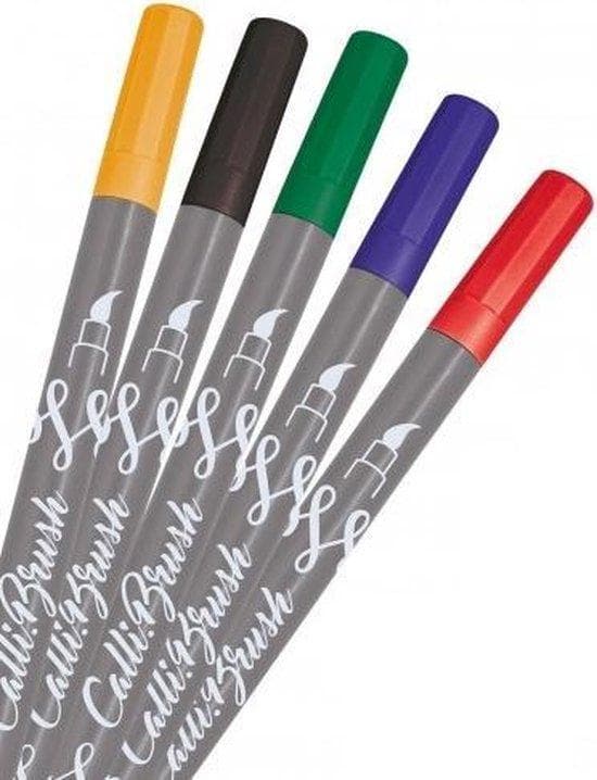 5 ONLINE® Calli.Brush Double Classic Brush Penne assorterede farver (19077)