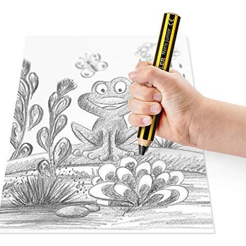 STAEDTLER barnpenna Noris junior 141, perfekt för små barnhänder, extra spricksäker, dermatologiskt testad, hårdhetsgrad 2B, kvalitet Tillverkad i Tys