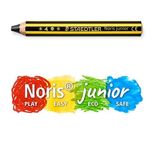STAEDTLER barnpenna Noris junior 141, perfekt för små barnhänder, extra spricksäker, dermatologiskt testad, hårdhetsgrad 2B, kvalitet Tillverkad i Tys