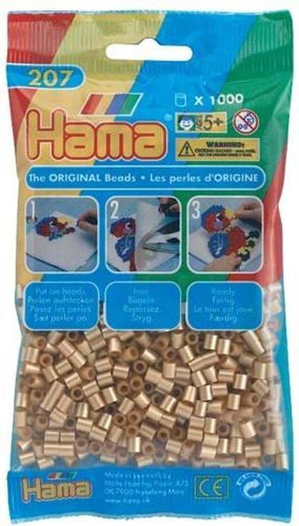 Stryg på perler Hama - 1000 stk - Guldfarvet