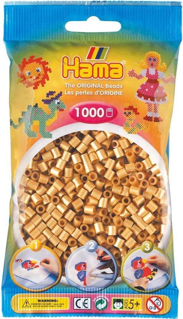 Stryk på pärlor Hama - 1000 stycken - Guldfärgad