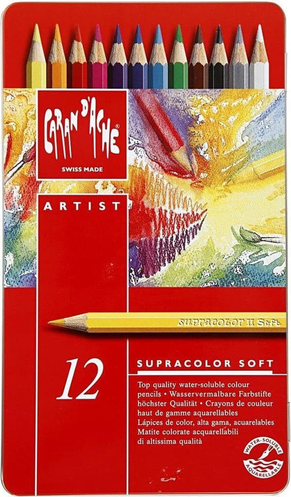Caran D'ache Akvarelblyanter Supracolor Ii Multicolor 12 stk