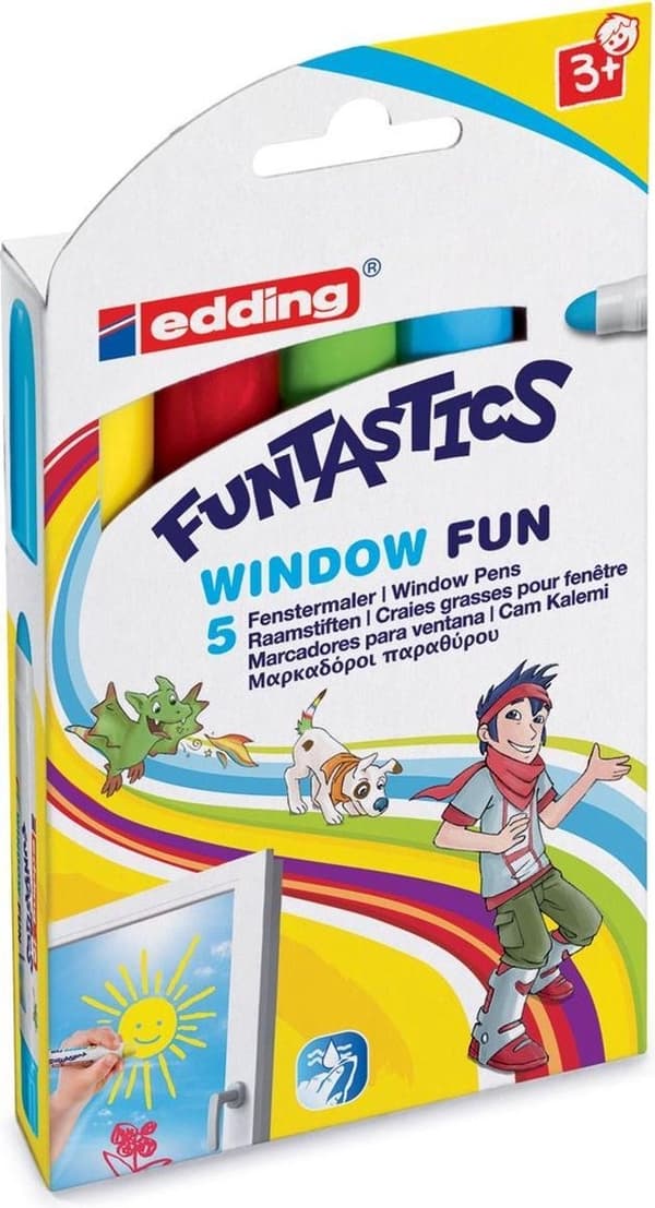 edding 16/5 S Funtastics ram pins sæt - ram pins - sæt med 5 farver - til børn
