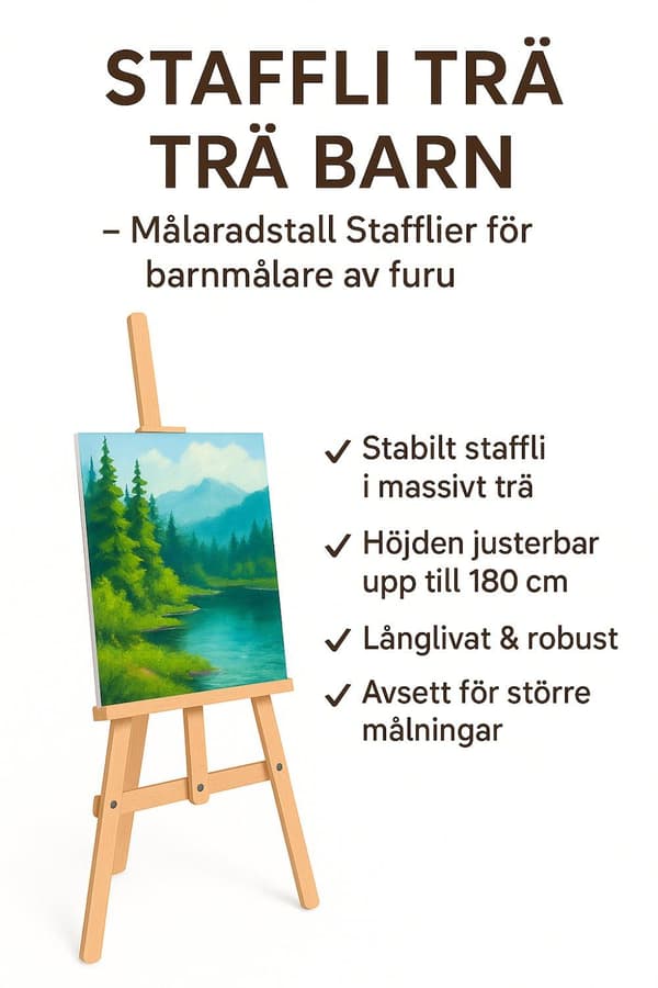Staffelei aus Holz 180 cm – Höhenverstellbarer Leinwandständer für Kinder & Maler, aus Kiefernholz, groß und stabil