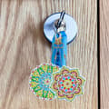 Miniatyrbild 7 av 9: Diamantbroderihänge Nyckelring Nyckelring 5 st - Mandalas
