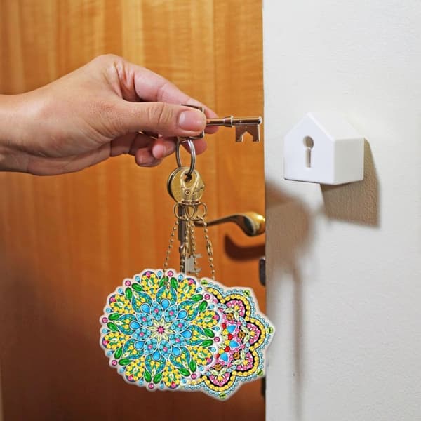 Diamantbroderihänge Nyckelring Nyckelring 5 st - Mandalas