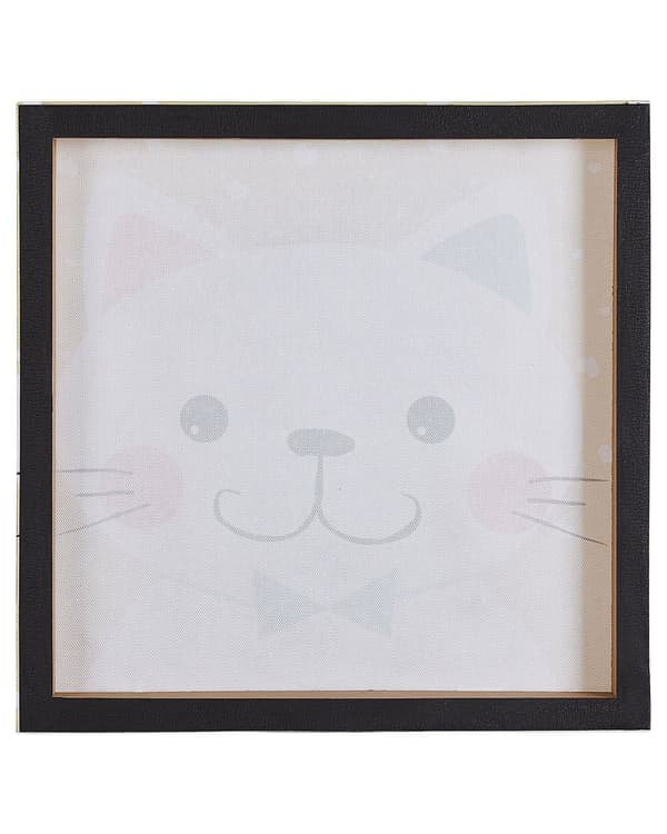 Set av 4 Canvastavlor Flerfärgad 30 x 30 cm Väggkonst Får Katt Björn Räv Barnrum