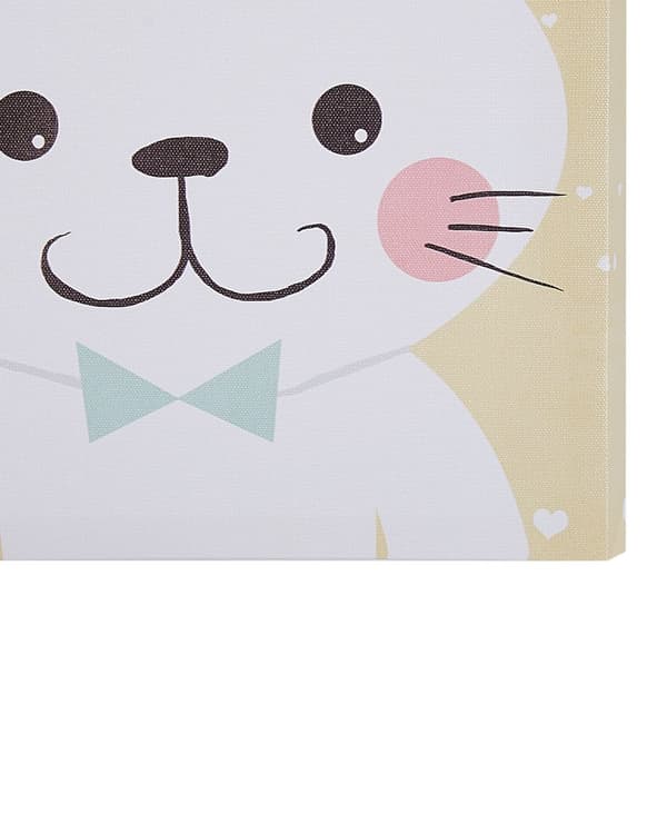 Set av 4 Canvastavlor Flerfärgad 30 x 30 cm Väggkonst Får Katt Björn Räv Barnrum
