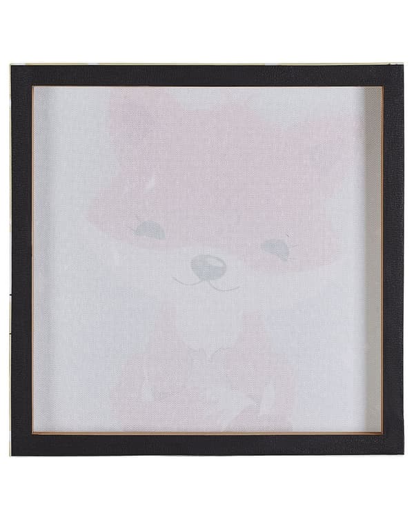 Set av 4 Canvastavlor Flerfärgad 30 x 30 cm Väggkonst Får Katt Björn Räv Barnrum