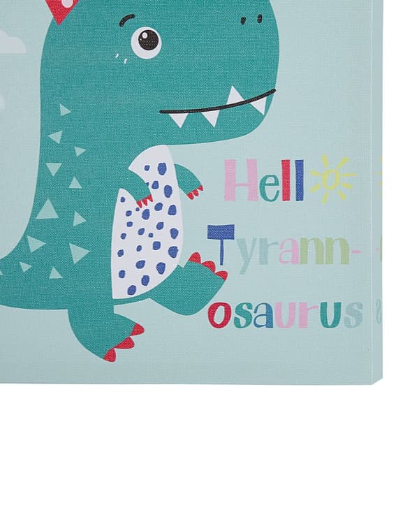 Set med 3 canvastavlor Flerfärgade 30 x 30 cm Dinosaurier Barnrumsdekoration