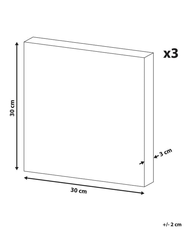 Set med 3 Tavlor Konsttryck Flerfärgad Polyester 30 x 30 cm Väggdekor Monterade Krokar Barnrum