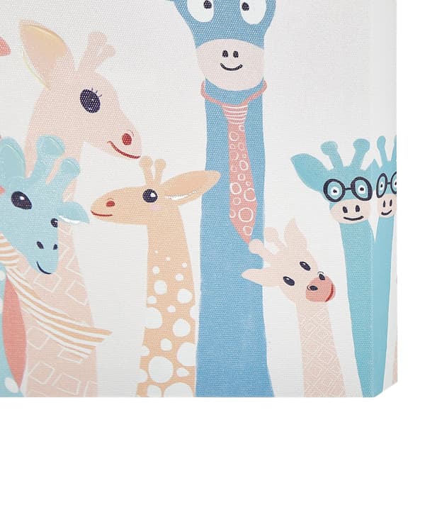 Set med 3 Tavlor Konsttryck Flerfärgad Polyester 30 x 30 cm Väggdekor Monterade Krokar Barnrum