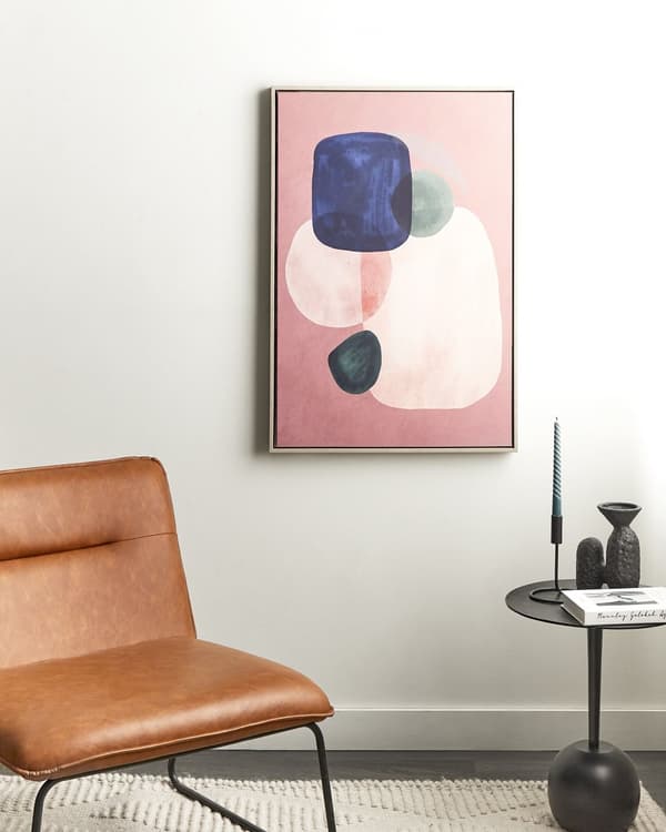 Canvas Väggmålning 93 x 63 cm Syntetisk MDF-ram Abstrakta Former Geometriskt Motiv Flerfärgad Adelfia