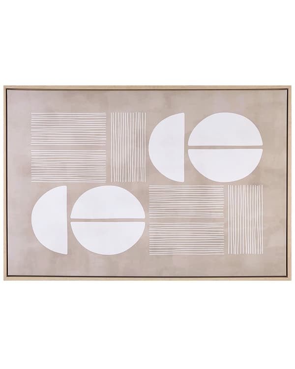 Canvastavla Beige 93 x 63 cm Abstrakta former Geometrisk MDF-ram Eklektiskt Modernt Vardagsrum Hall