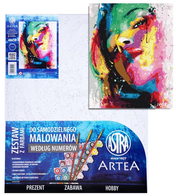 Maleri efter tal 40x50cm Portræt Moderne Astra