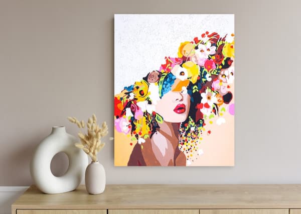 Målning efter siffror 40x50cm Porträtt i blommor Astra