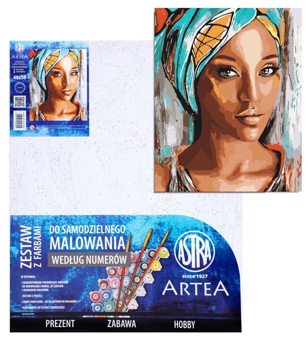 Billedmaleri efter tal 40x50cm afrikansk kvinde Astra