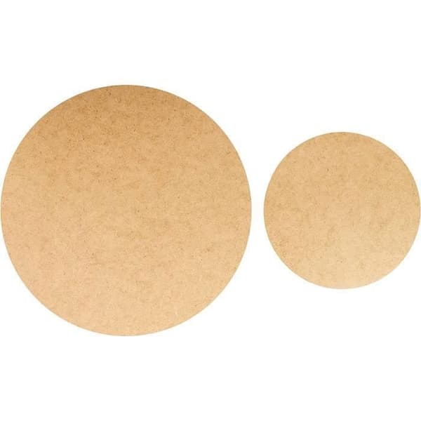 Rund MDF-panel - CREATIVE DECO - 300 x 300 x 3 mm - Diameter 30 cm - Råtträ - Gör-det-själv-platta, Gravyr