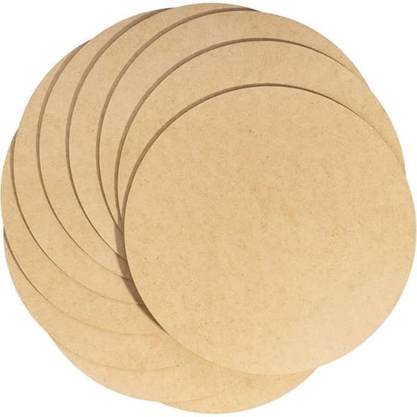 Rund MDF-panel - CREATIVE DECO - 300 x 300 x 3 mm - Diameter 30 cm - Råtträ - Gör-det-själv-platta, Gravyr