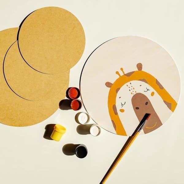 Rund MDF-panel - CREATIVE DECO - 300 x 300 x 3 mm - Diameter 30 cm - Råtträ - Gör-det-själv-platta, Gravyr