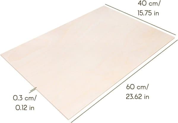 Creative Deco 10 x Raw Wood Plywood | 3 x 600 x 400 mm (+-- 0,5 mm) | Handgjord baltisk björkpanel