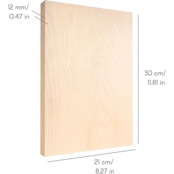 Skivor av plywood - CREATIVE DECO - Set med 3 plattor - Naturlig björk - 300x210x12mm - Laserskärning
