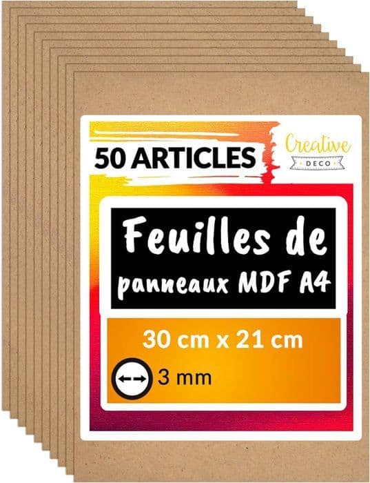 Plåtskiva Panel Råtträ - Creative Deco - 50 x A4 MDF 300 x 210 x 3 mm