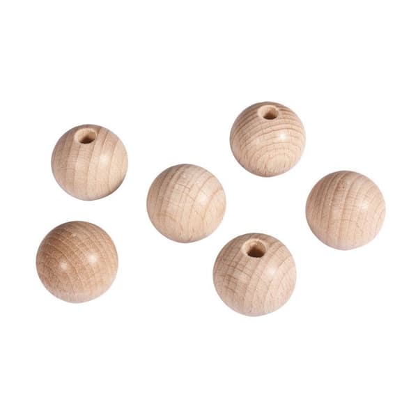 Träkulor ø 23 mm halvperforerade - 6 stycken