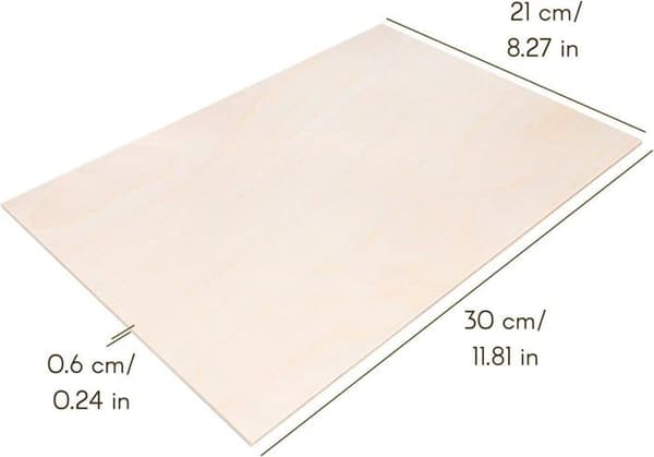 Creative Deco 10 x A4 oavslutad träplywood | 6 x 300 x 210 mm (+-- 0,5 mm) | Handgjord baltisk björkpanel