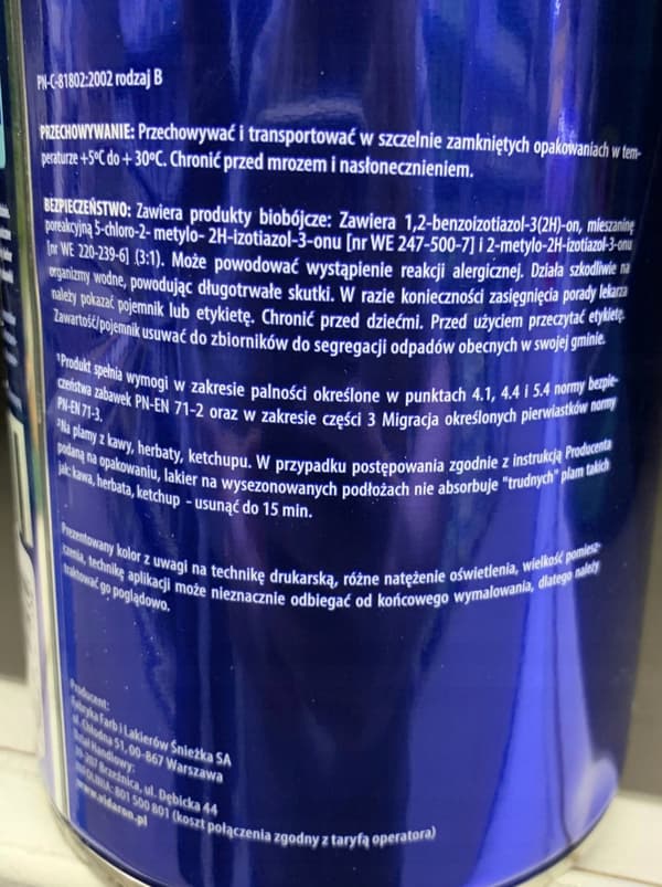 Akryllack för trä, färglös, blank, 0,4 l