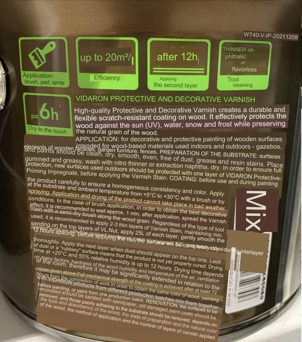 Skyddande och dekorativ lackbets indiskt rosenträ 2,5 l