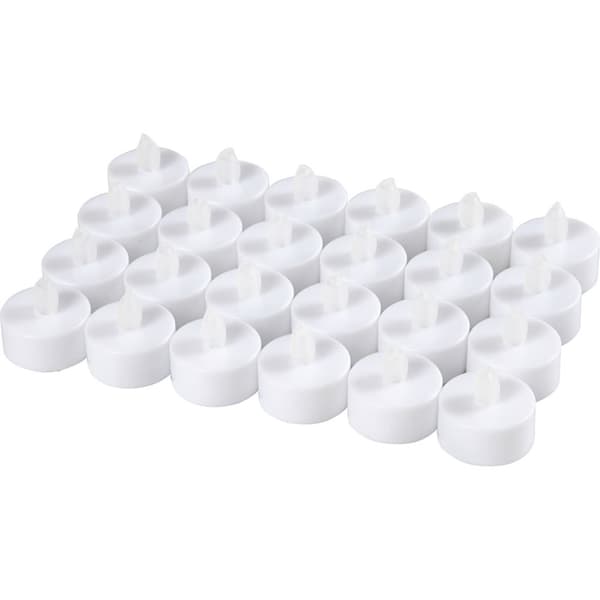 LED Värmeljus - H: 35 mm - dia. 38 mm - Vit - 24 st
