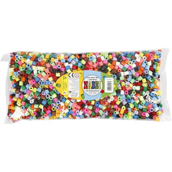Nabbi Pärlor Jumbo 10mm - Standard Färger - 3200 st