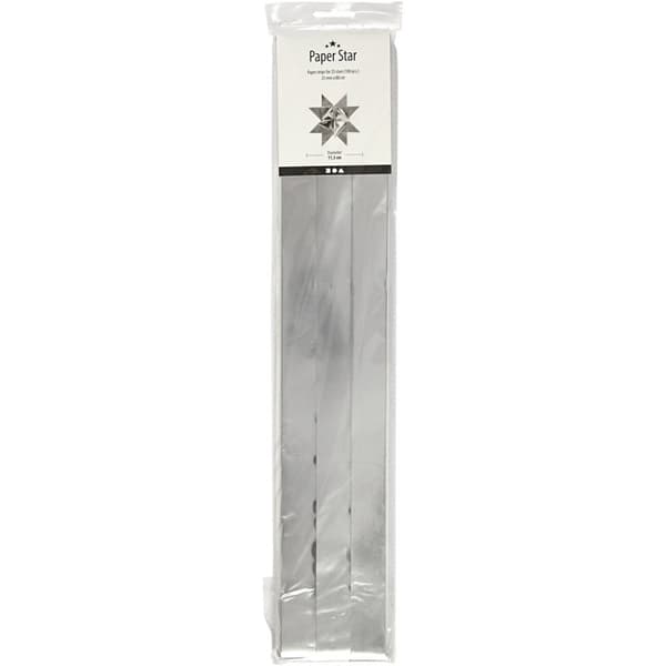 Stjärnstrimlor - B: 25 mm - Silver - 100 st -  L: 73 cm