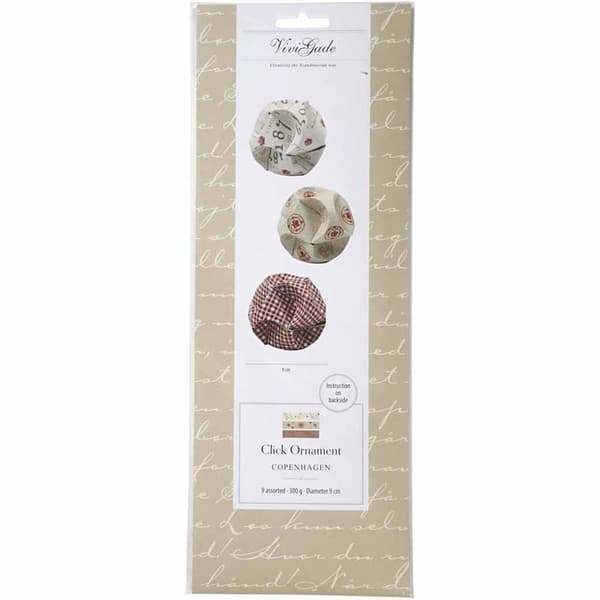 Klickornament - stl. 5,5x28,4 cm - dia. 9 cm - Copenhagen - 9 set