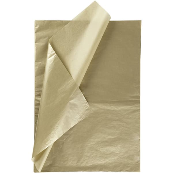 Silkespapper 50 x 70 cm - Guld - 25 ark