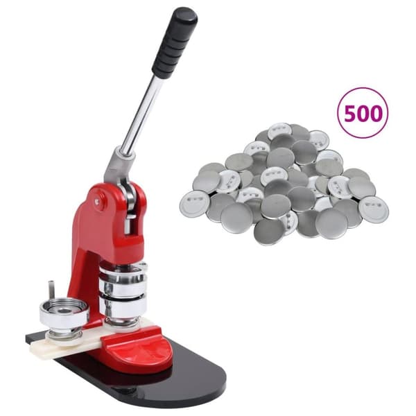 vidaXL badgemaskine med 500 badges 58 mm