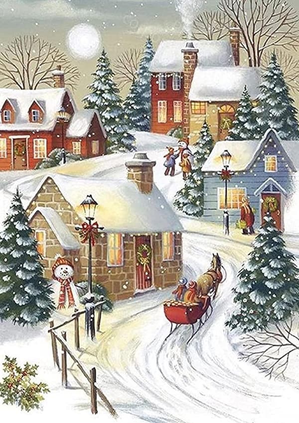 Diamond Painting / Diamantmålning 30x40cm - Julafton Jul Tomte