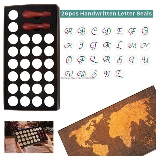 Voks Segl Kit, Retro Kort Design, DIY Scrapbooking Værktøjer, 26 stk Tætningspakningssæt NO10