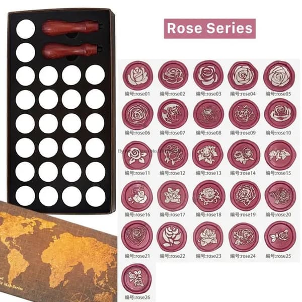 Voks Segl Kit, Retro Kort Design, DIY Scrapbooking Værktøjer, 26 stk Tætningspakningssæt NO10