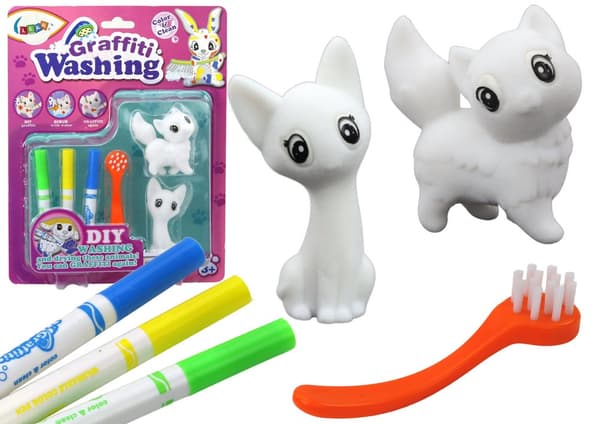DIY Kunst Sæt Killinger Figurer 2 stk Markers Brush