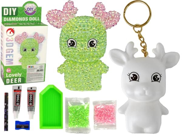 DIY Kit Diamantren DIY Crystals 3D Nyckelring Grön