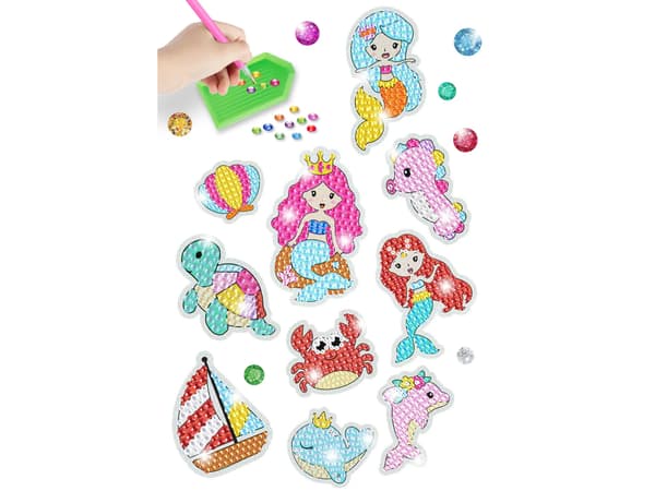 Diamond Broderi Sticker Set Sea World Animals Mosaic