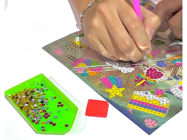 Diamantbroderi klistermærker Sæt Dinosaurer Mosaik