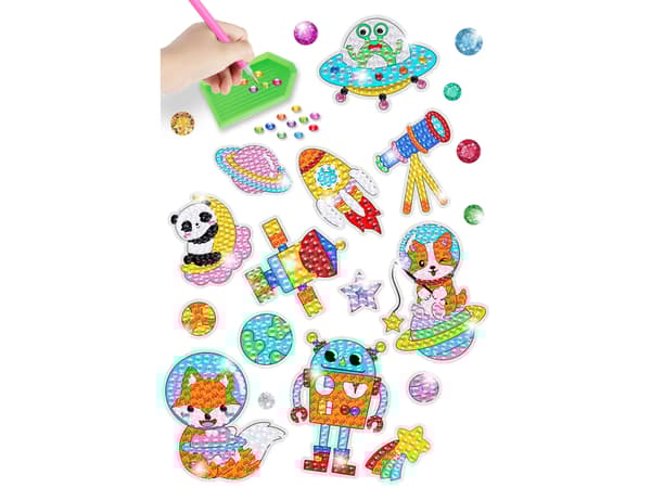 Diamantbroderi Space Astronaut Mosaic Sticker Set